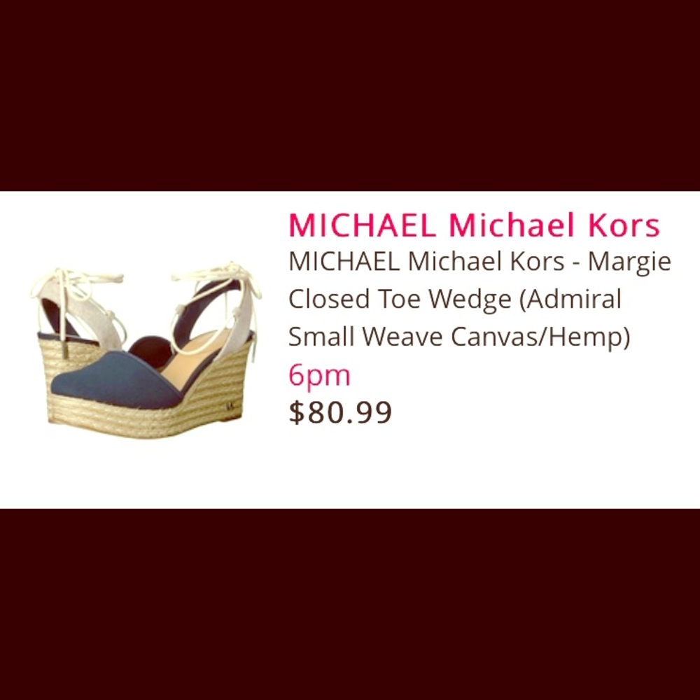 MK Espadrille Wedges in beautiful Navy Blue!